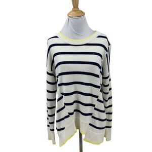 Splendid Striped Sweater Womens M Medium 5% Cashmere Blend Drop Shoulder *READ